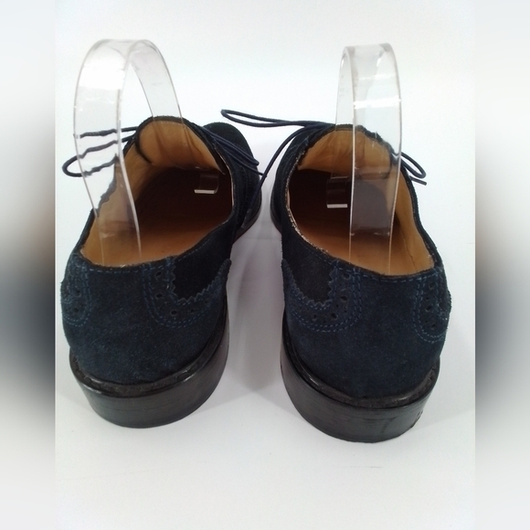 PAUL Fredrick NAVY BLUE Suede Leather Dress Shoes Mens Sz 10 Oxford Wingtips main image 7